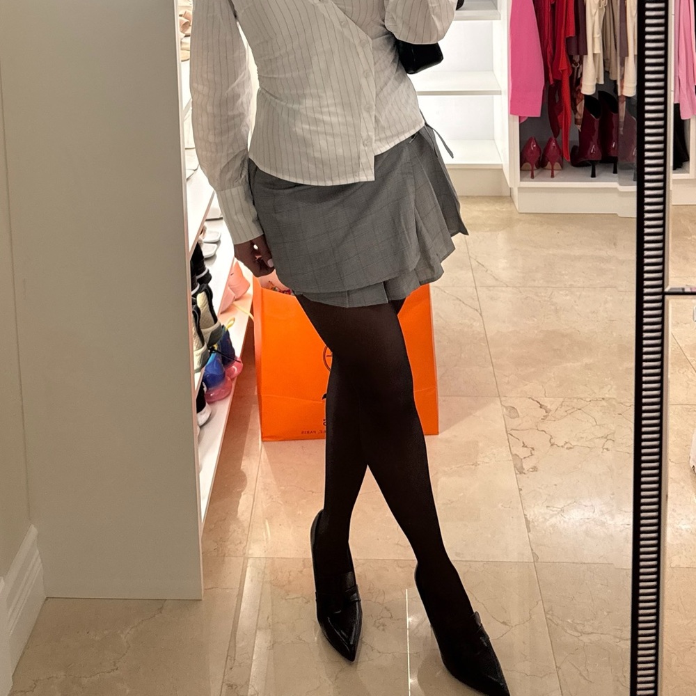 Princess Polly Gray Checkered Mini Skirt